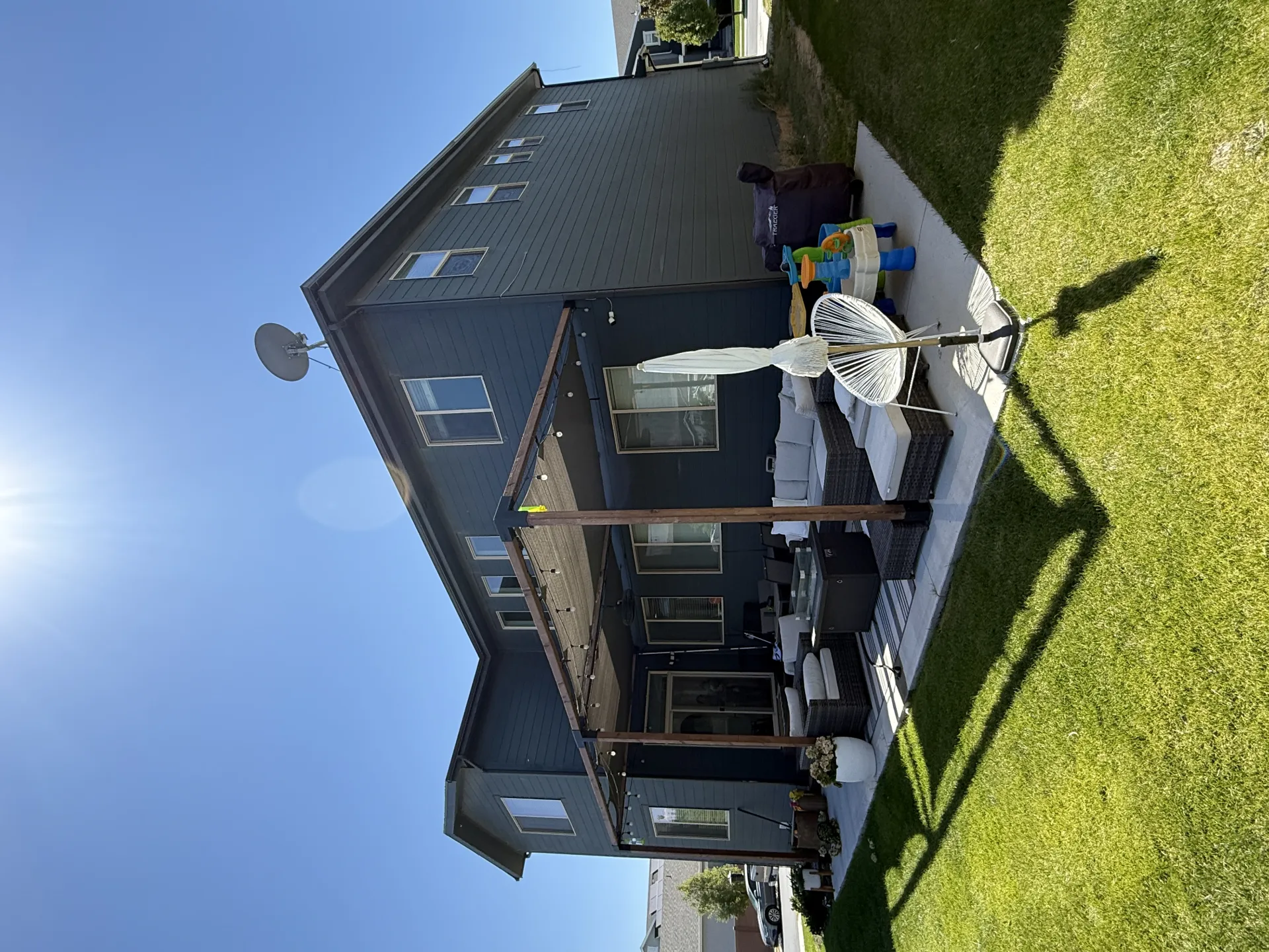 Well-lit home exterior with permanent LED security lights